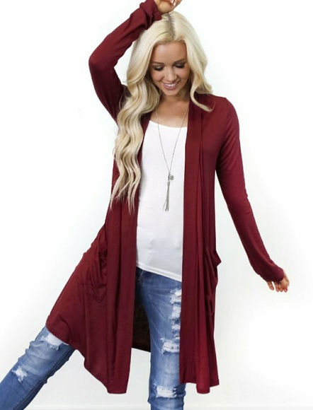 🆕⭐"Soft Tee Duster" in red wine - Picture 1 of 2